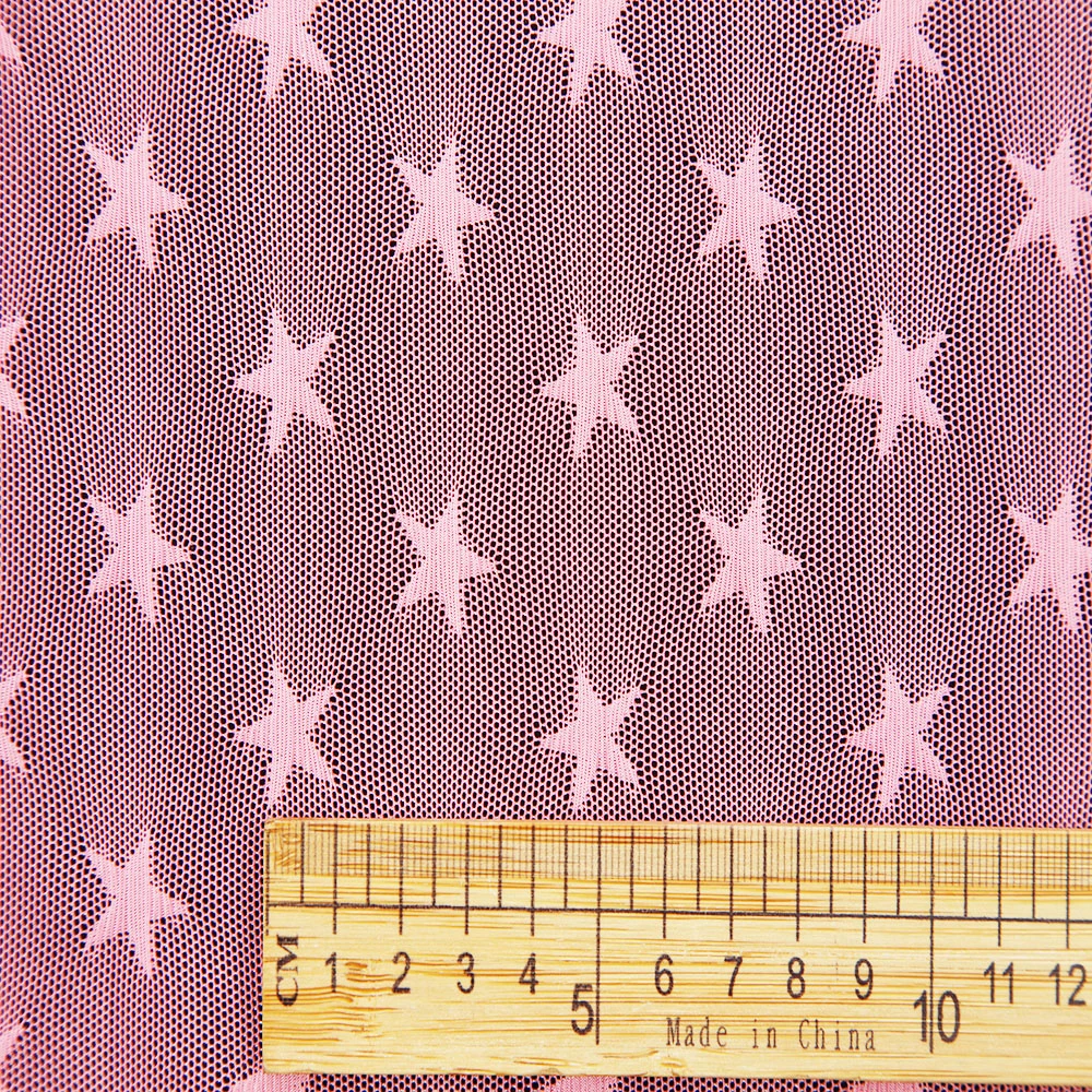 Lovely Star Pattern Jacquard Stretch Mesh Fabric